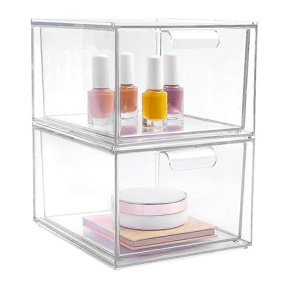 Organizer for K Cup 2PCS Stackable Coffee Pod Storage Drawers for Creamer and Sugar, Coffee Bar Container, Durable Design