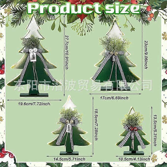 Christmas Tree Decorations Set 4PCS Creative Bell Ornaments Tabletop Decor Holiday Gift