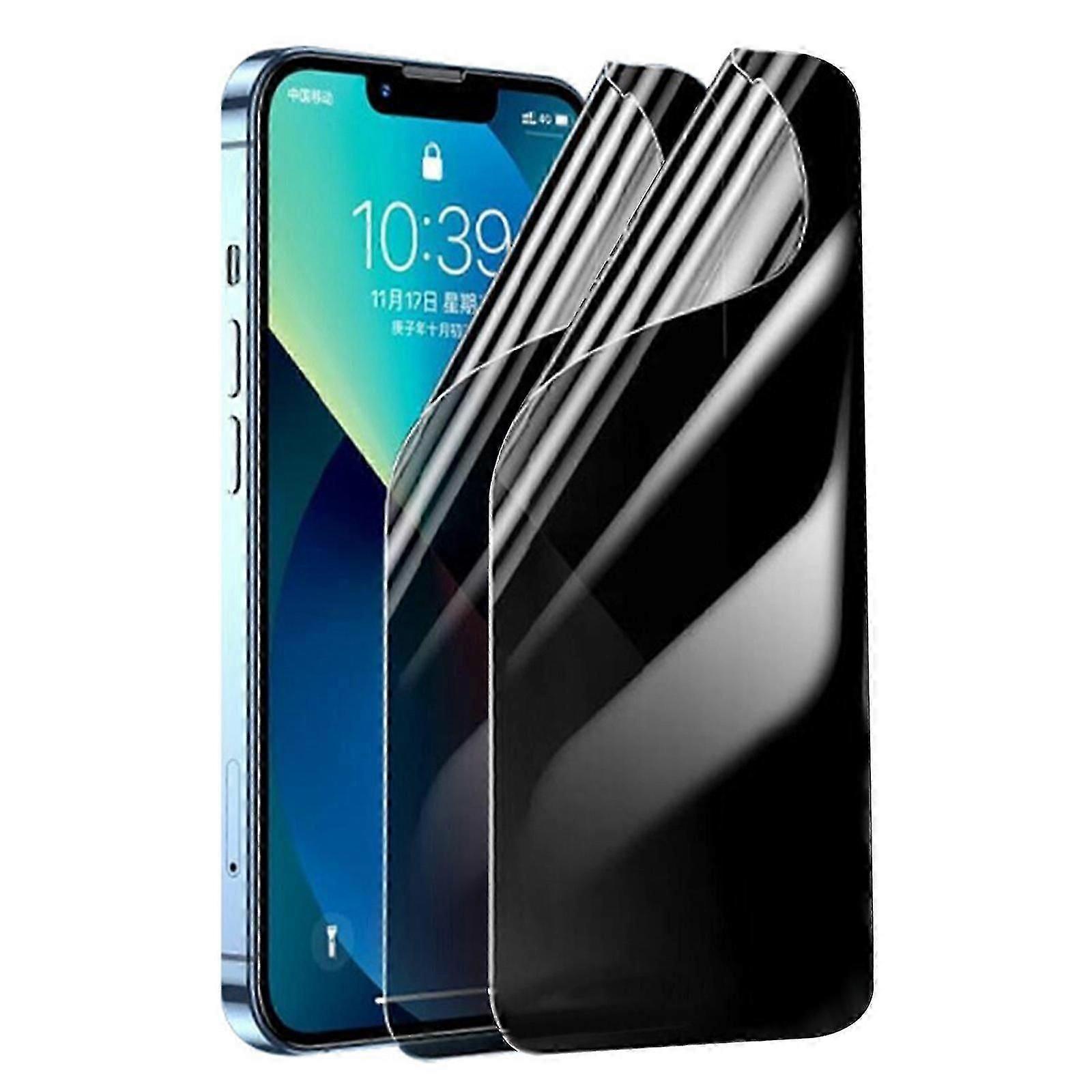 iPhone 15 Plus 2パックソフトハイドロゲルフィルムプライバシースクリーンプロテクター、アップグレードされた壊れないフレキシブルTPU(ガラスではない)