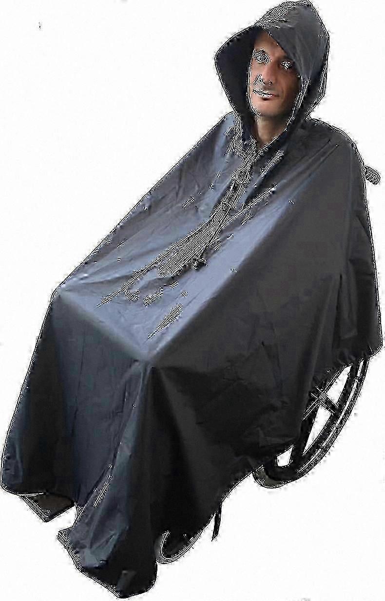 Lightweight waterproof poncho for wheelchair users all-weather