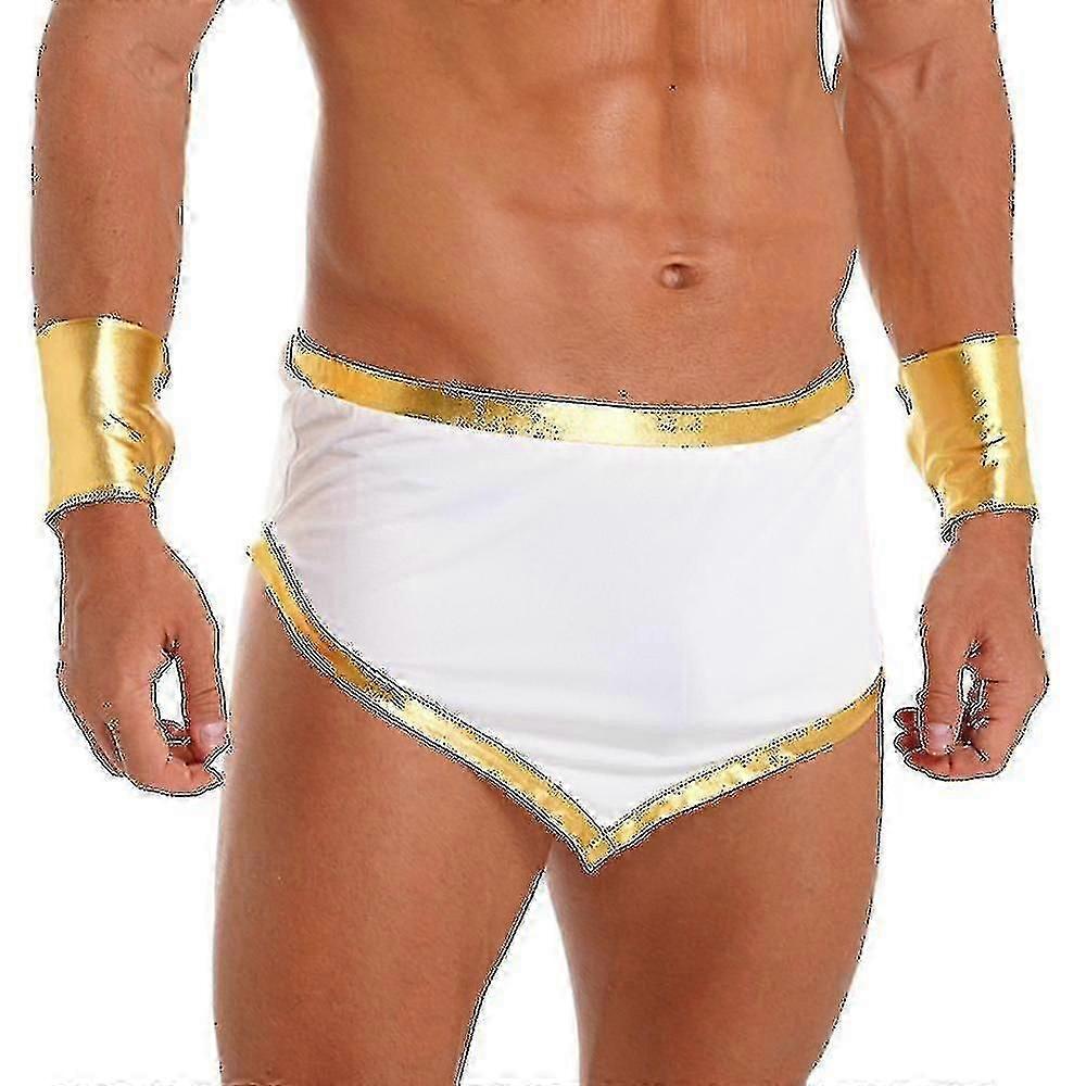 古代ギリシャ神剣闘士コスチュームメンズワンショルダーストラップグラディエータースカートハロウィンテーマパーティートーガ神話コスプレスーツ-在庫あり