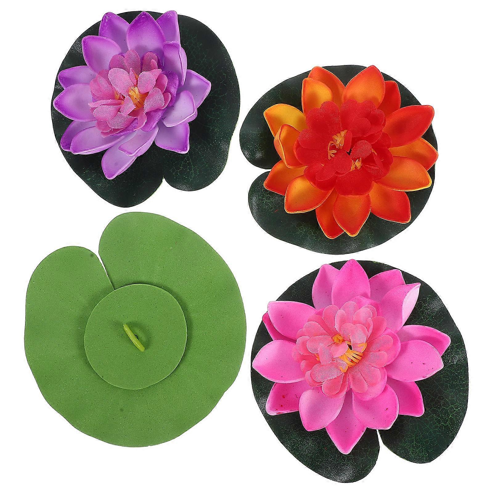 Artificial Lotus Water Decoration Floating Flowers for Pool 16Pcs