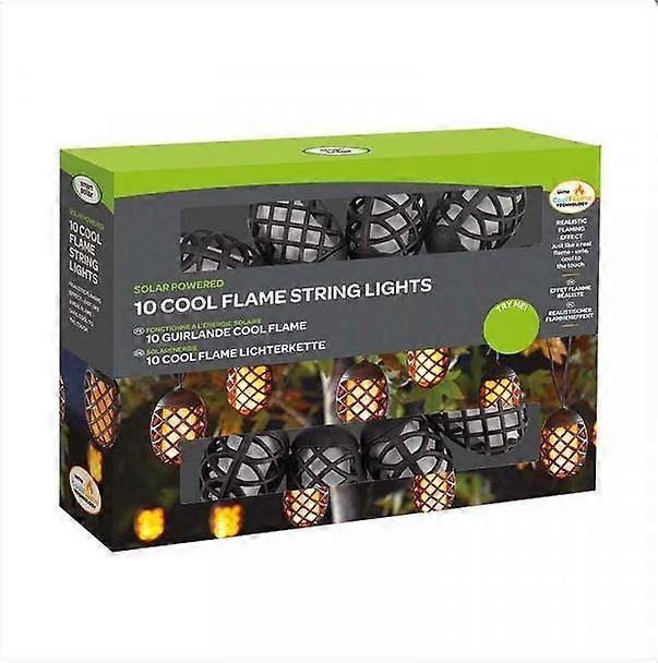 スマートガーデンソーラーパワークールフレームストリングライトブラック(10電球)