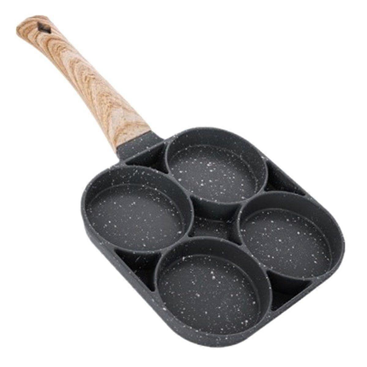 4 Hole Nonstick Egg Omelette Grilled Steak Cooking Pan Hamburger Bread Breakfast Maker Induction Co