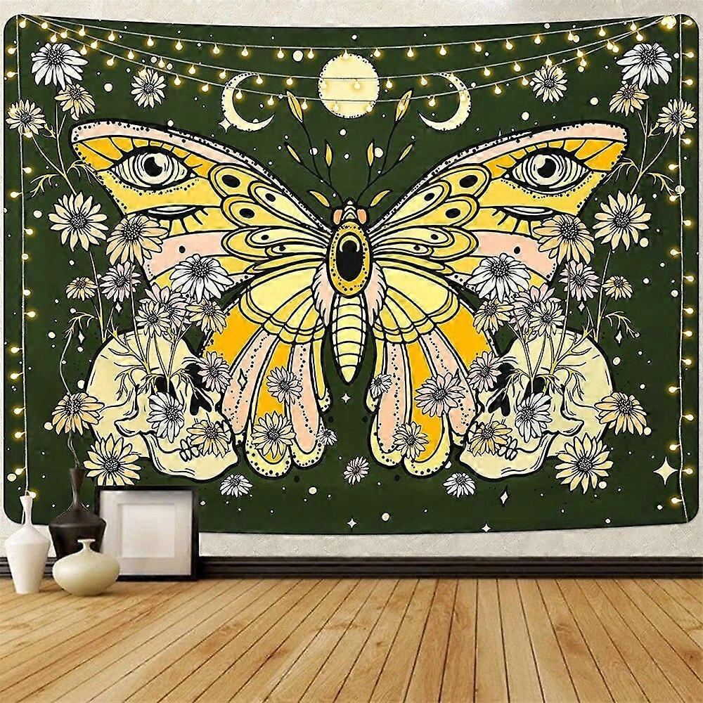 Tapeçaria de parede com caveira e sol e lua, decoração de quarto GT 611