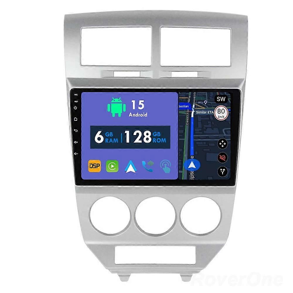 Car Radio 6G+128G CarPlay GPS Navigation Head Unit for Dodge Caliber 2007 - 2010 Android Auto Bluetooth Stereo Touch Screen