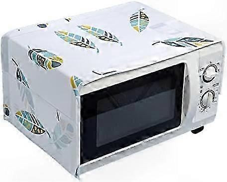 Microwave Grease Cover with Pocket, Feather Pattern, Multi-Function Oven Dust Protector