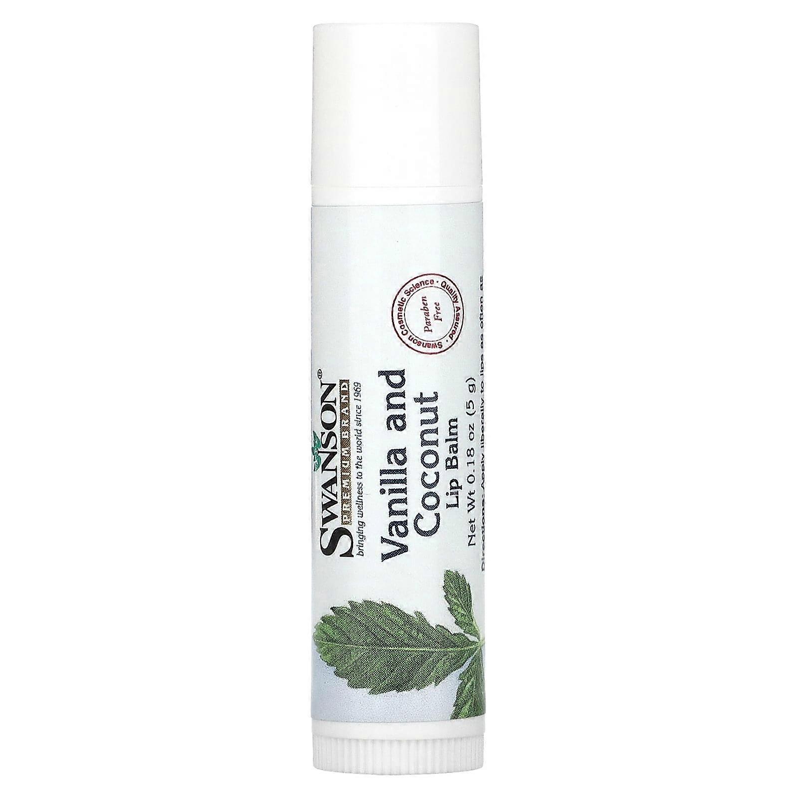 Lip Balm, Vanilla and Coconut, 0.18 oz (5 g)