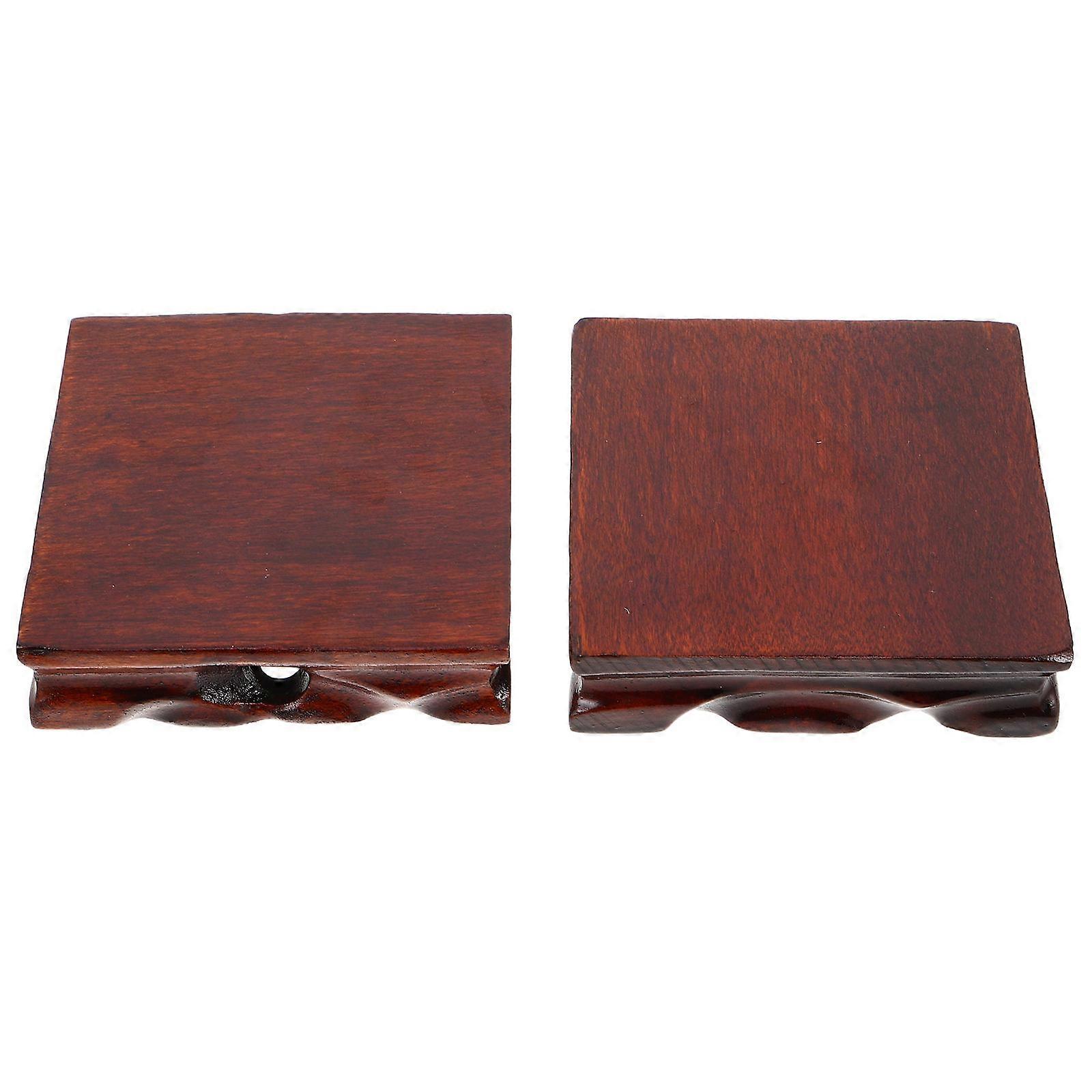 Solid Wood Model Display Stand for Decoration 2Pcs Wooden Pedestal