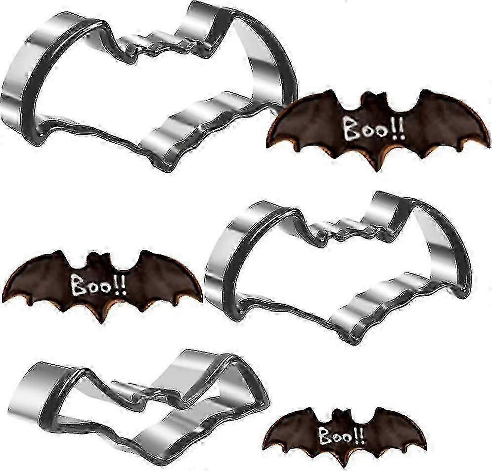 Halloween Bat Shape Baking Cutters - 3 Pack Stainless Steel Durable Cookie Tools