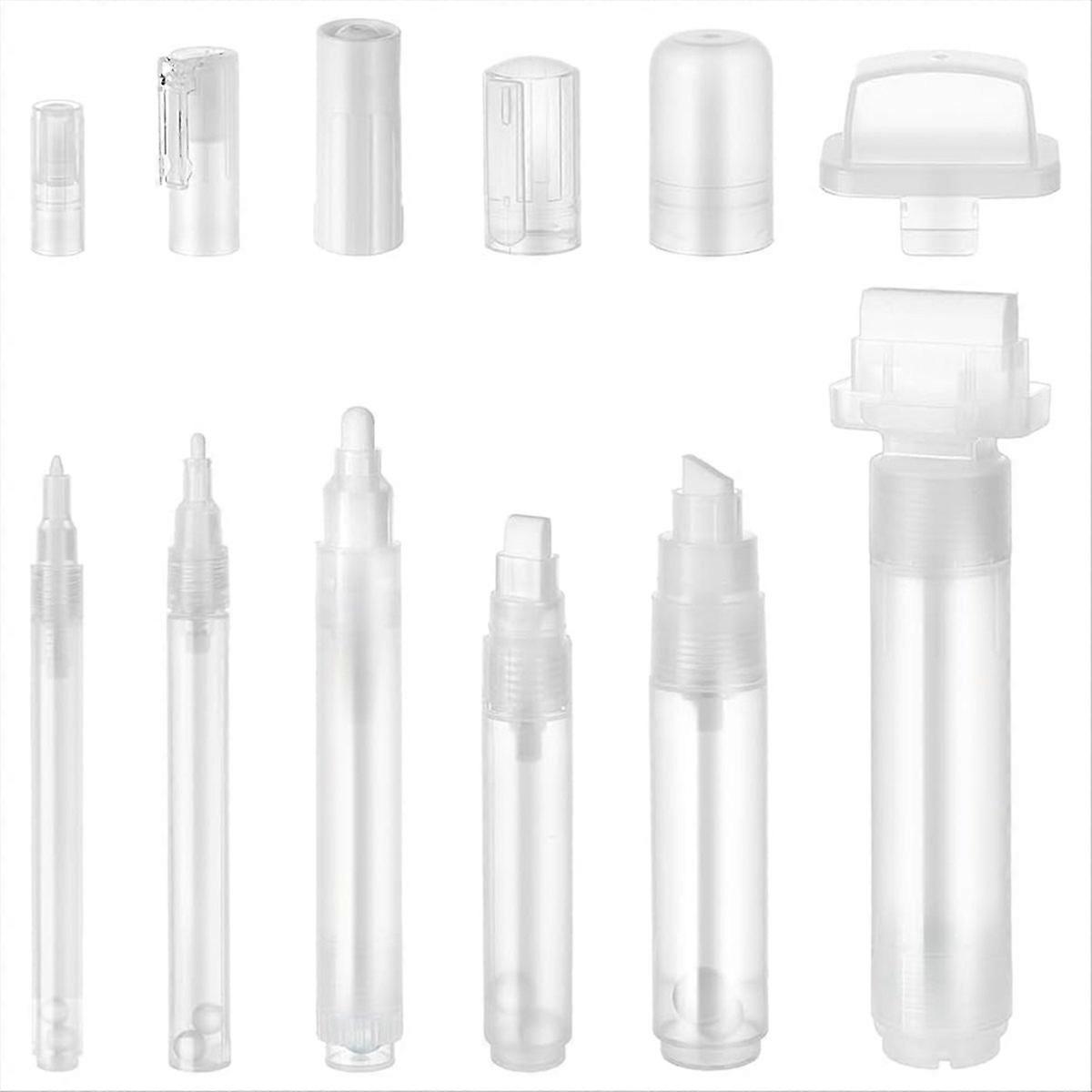 6Pcs Graffiti Markers Set Clear Refillable Paint Marker
