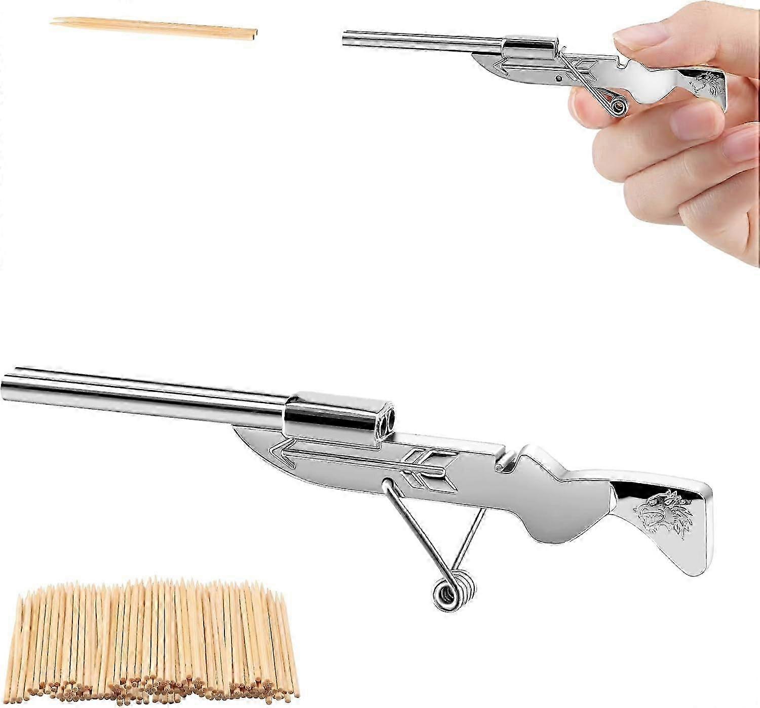 Paliteiro Shotgun Launcher - Brinquedo de cano duplo com pacote de palitos