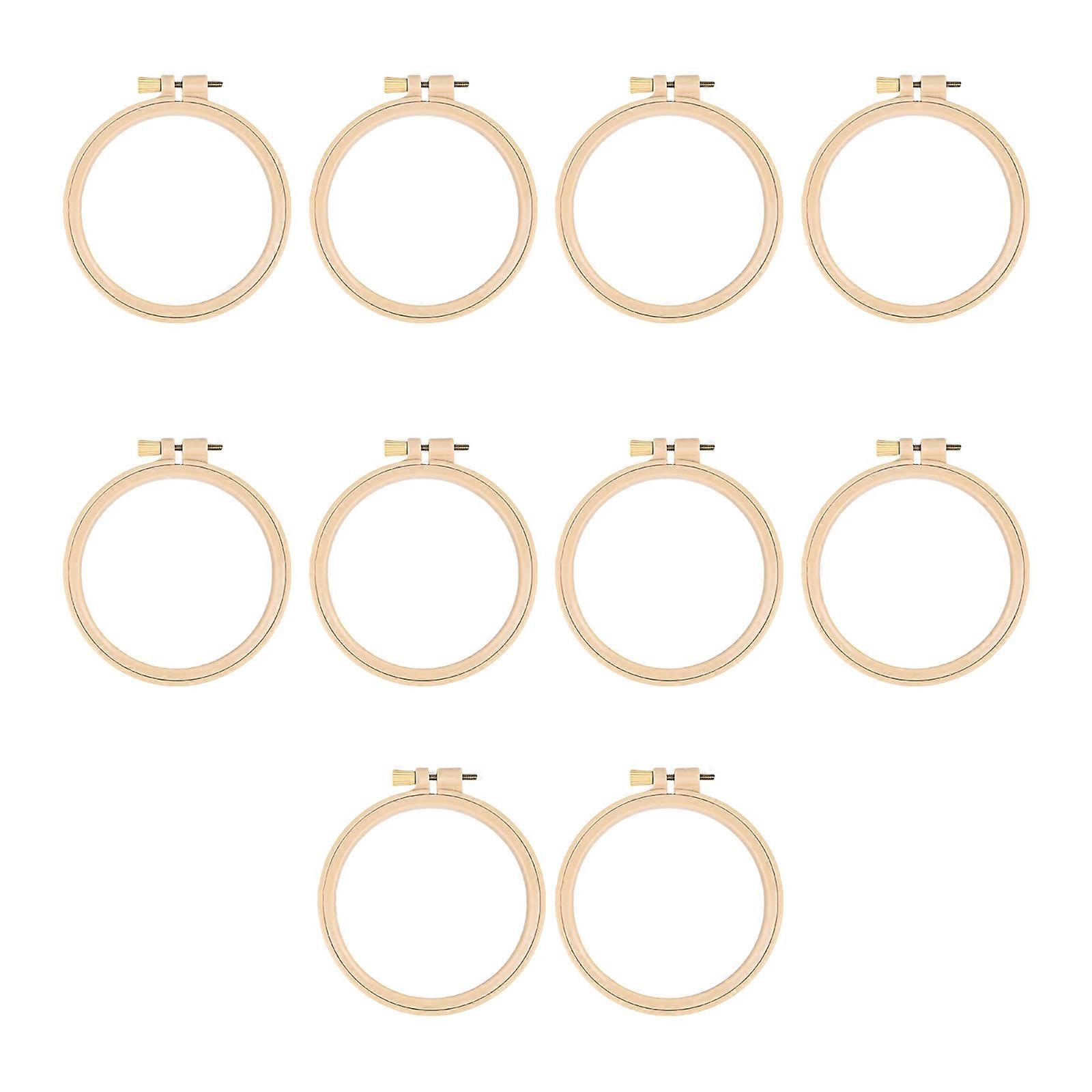 10Pcs Round Plastic Embroidery Hoops Multipurpose Stitching Frame for Beginner Stitching Needlework Crafting Project Multicolor