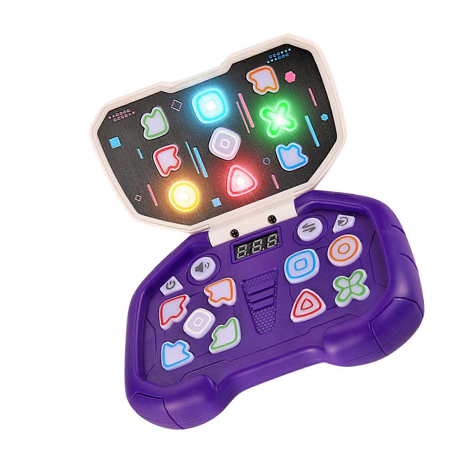 Electric Handheld Puzzle Game Quick Push Dance Game Toy Concentration and Reaction Training Stress Relief Toy For Child  Purple