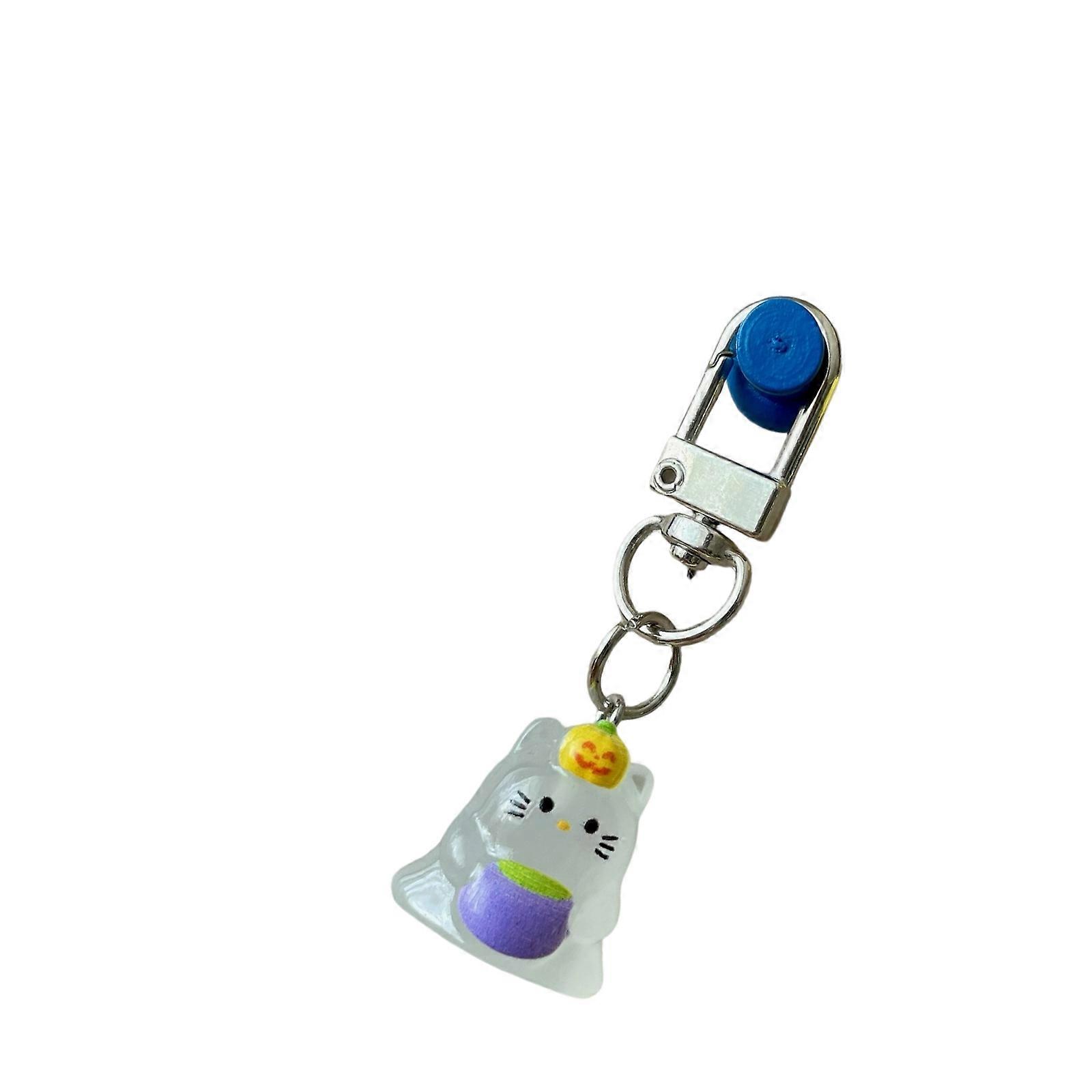 Funny Little Specters Cat Keychain Lightweight Resin Decoration Bag Hanging Ornament Perfect For Daily Use Multicolor