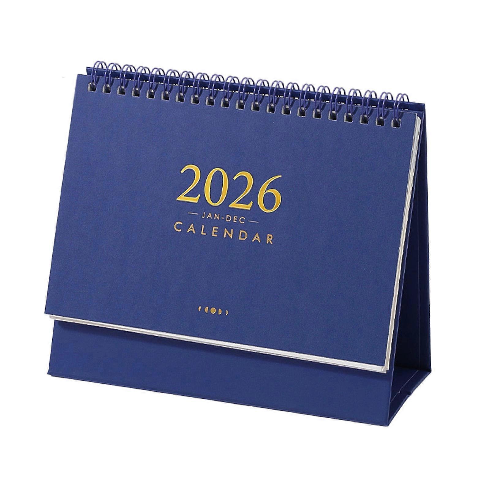 2026 Light Weight Daily Planner Calendar For Work Travel Study Sturdy Paper Pages Easy To Carry Mini Desk Calendar  Dyeing blue