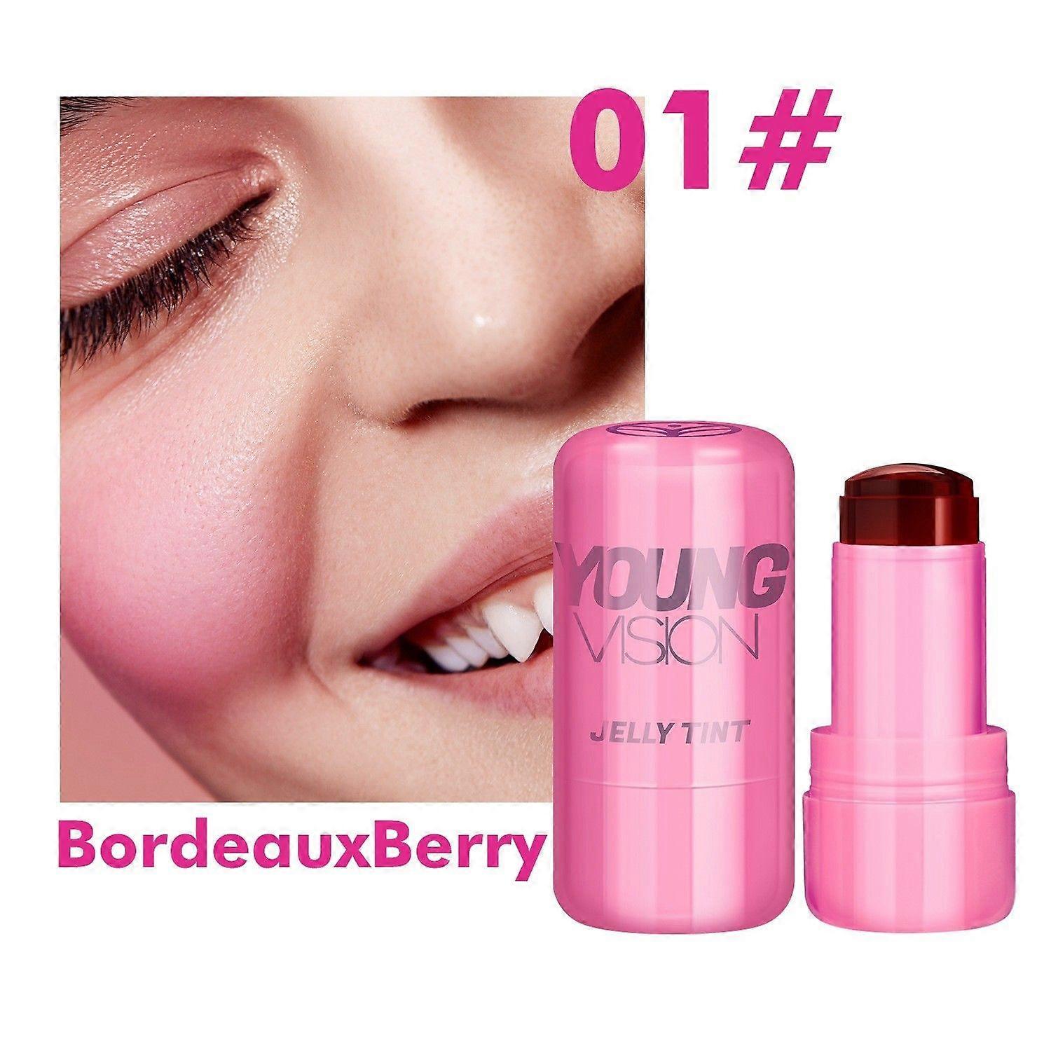Young Vision Jelly Tint - 4 Color Lip & Cheek Stain with Cooling Effect, Long Lasting Moisturizing Lip Gloss