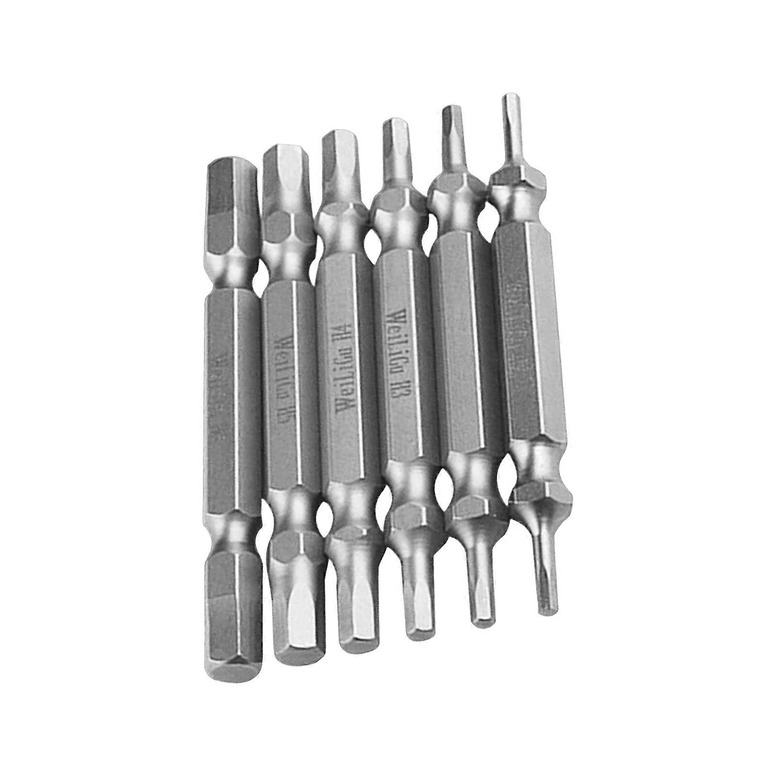 Pack Of 6 Magnetic Double Ended Hex Bits Effective Magnetic Double Sided Hex Bits For Convenient Household Projects Multicolor