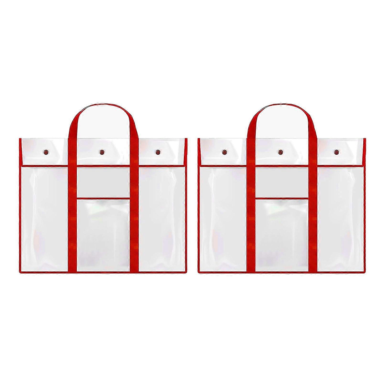 Poster Carrying Bags 2 Pack With Handle Red Large Art Storage Container For Documents And Artwork