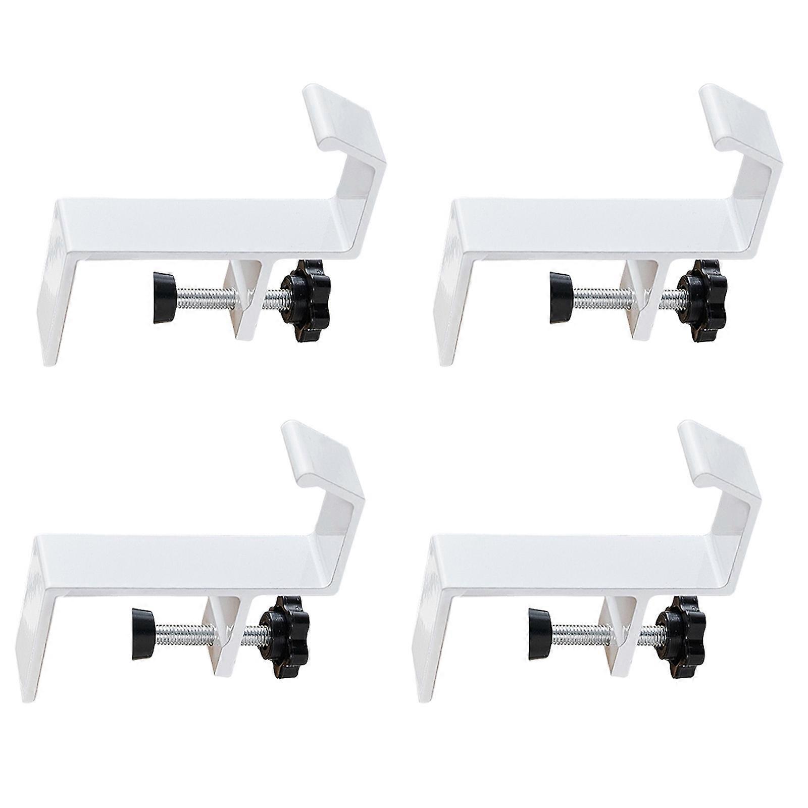 4Pcs Portable Desk Hook Functional Table Edge Hanger for Easily Repositioning and Secure Hanging of Various Items  White