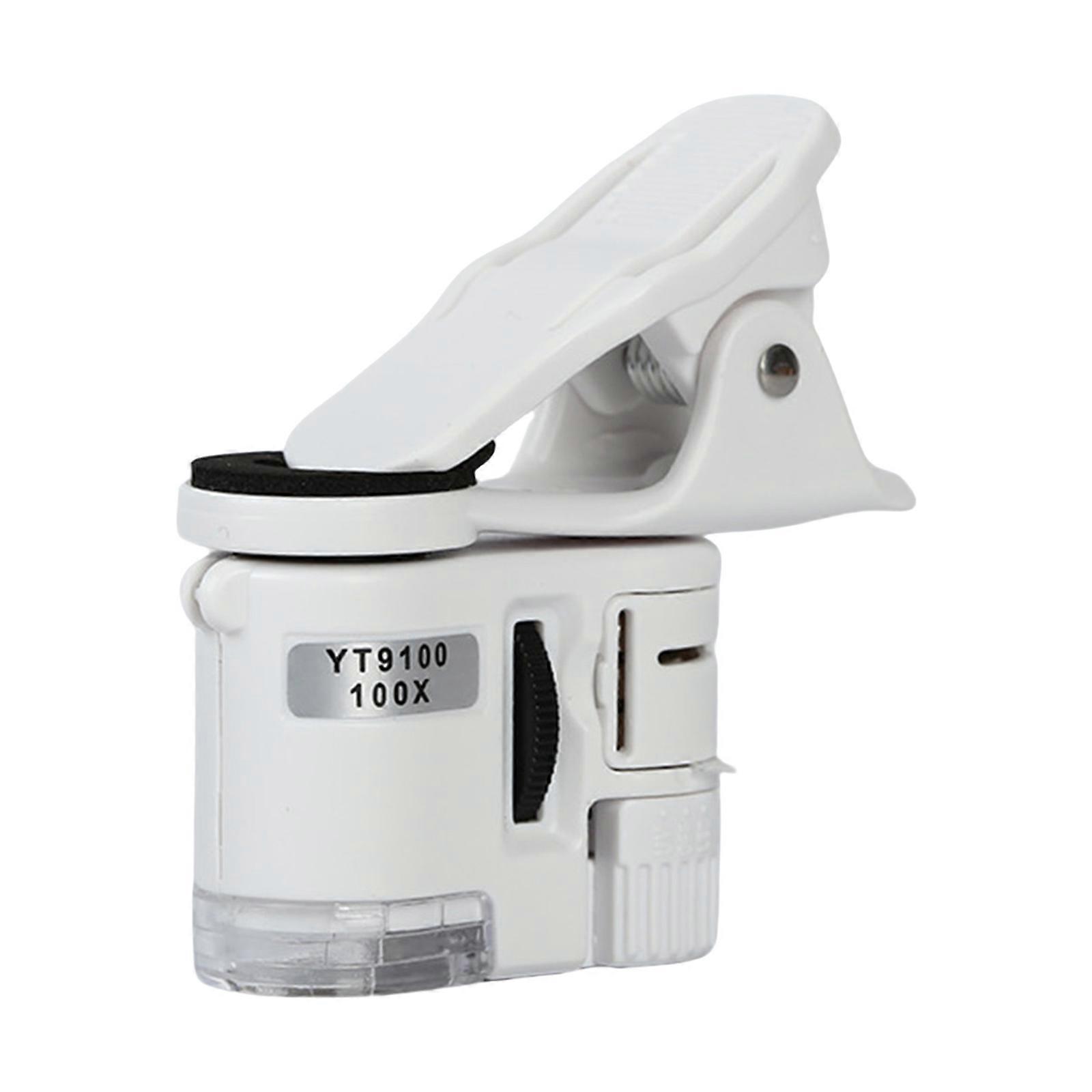 Upgrades Phone Lens with LED Easy Carry Magnifying Glass Mobile Microscope Science Exploration Tool for Clear Enlargement Multicolor