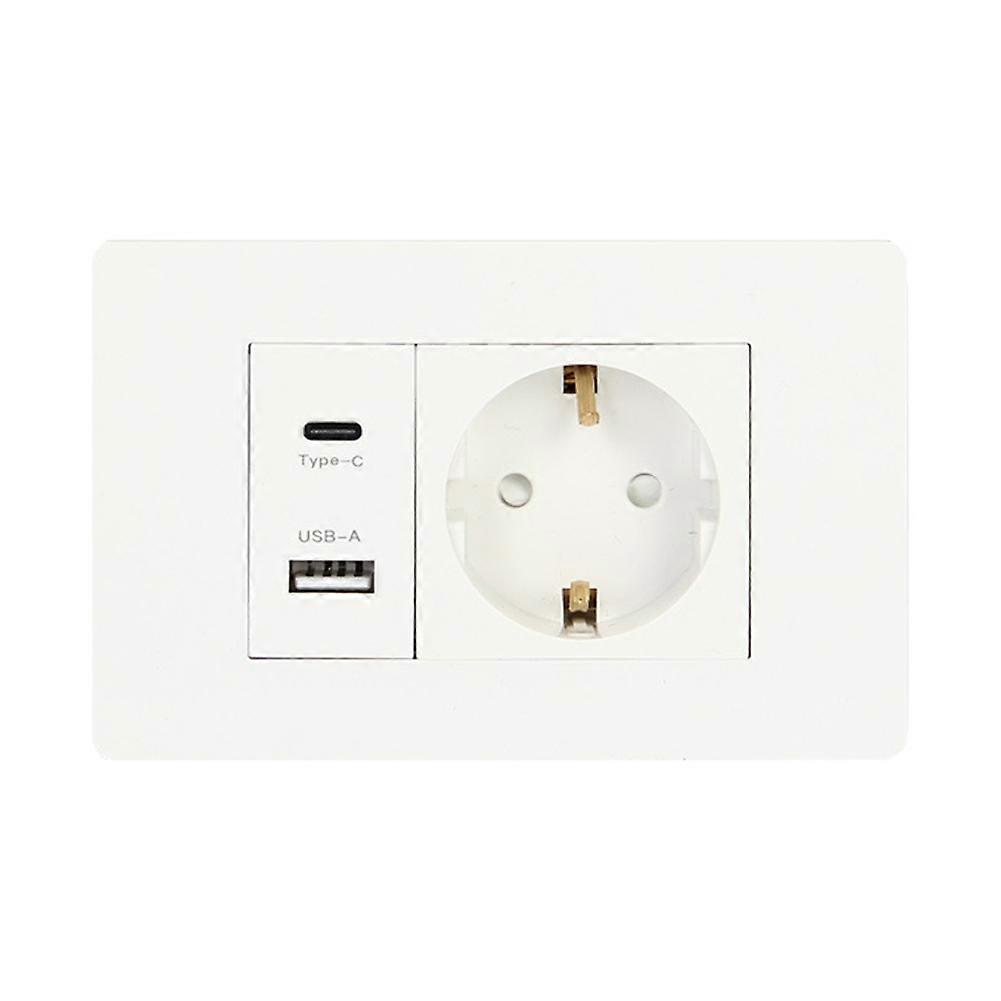 Standard Socket Wall Power Socket USB+TYPE-C+EURO Socket 16A 180V-250V USB Power Adapter Socket EU Plug
