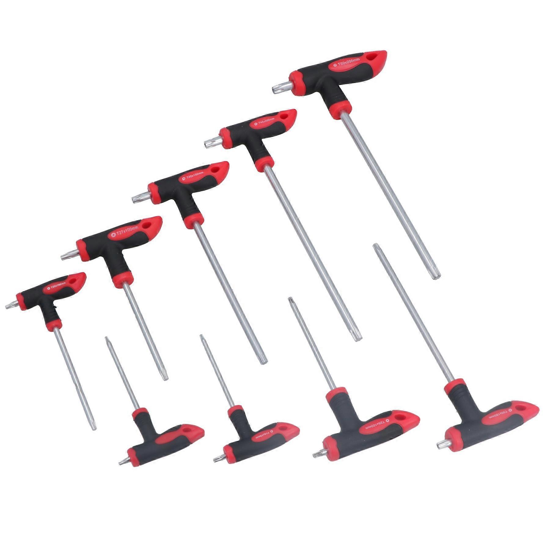 9pc Torx Star Tamperproof Security Key T Bar Handle Set T10 - T50 High Torque