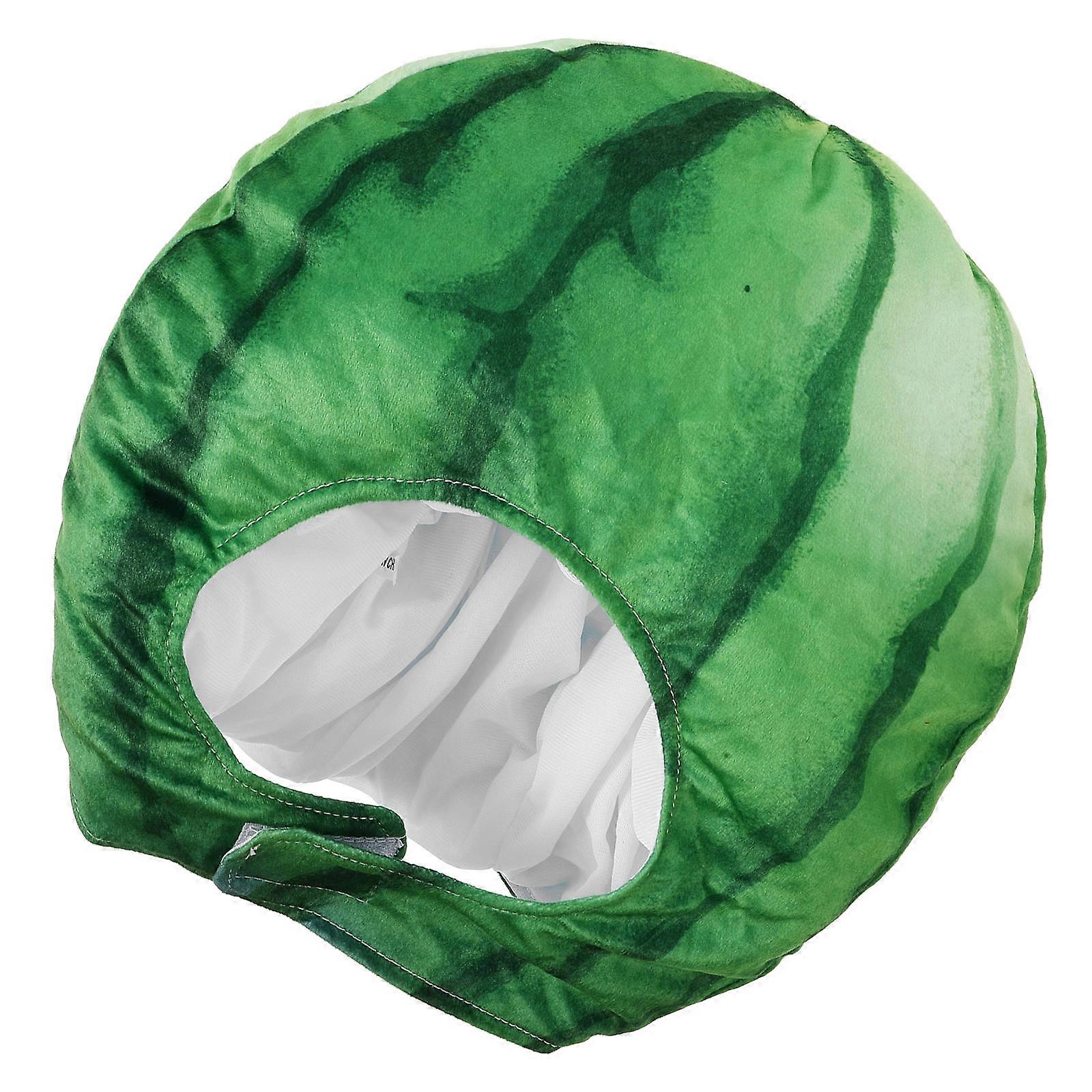Watermelon Hat Plush Fruit Cap for Decoration Green Funny Accessory