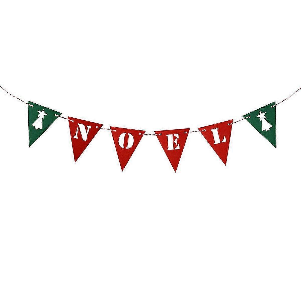 3m Christmas Fabric Banners with Noel and Tree Design