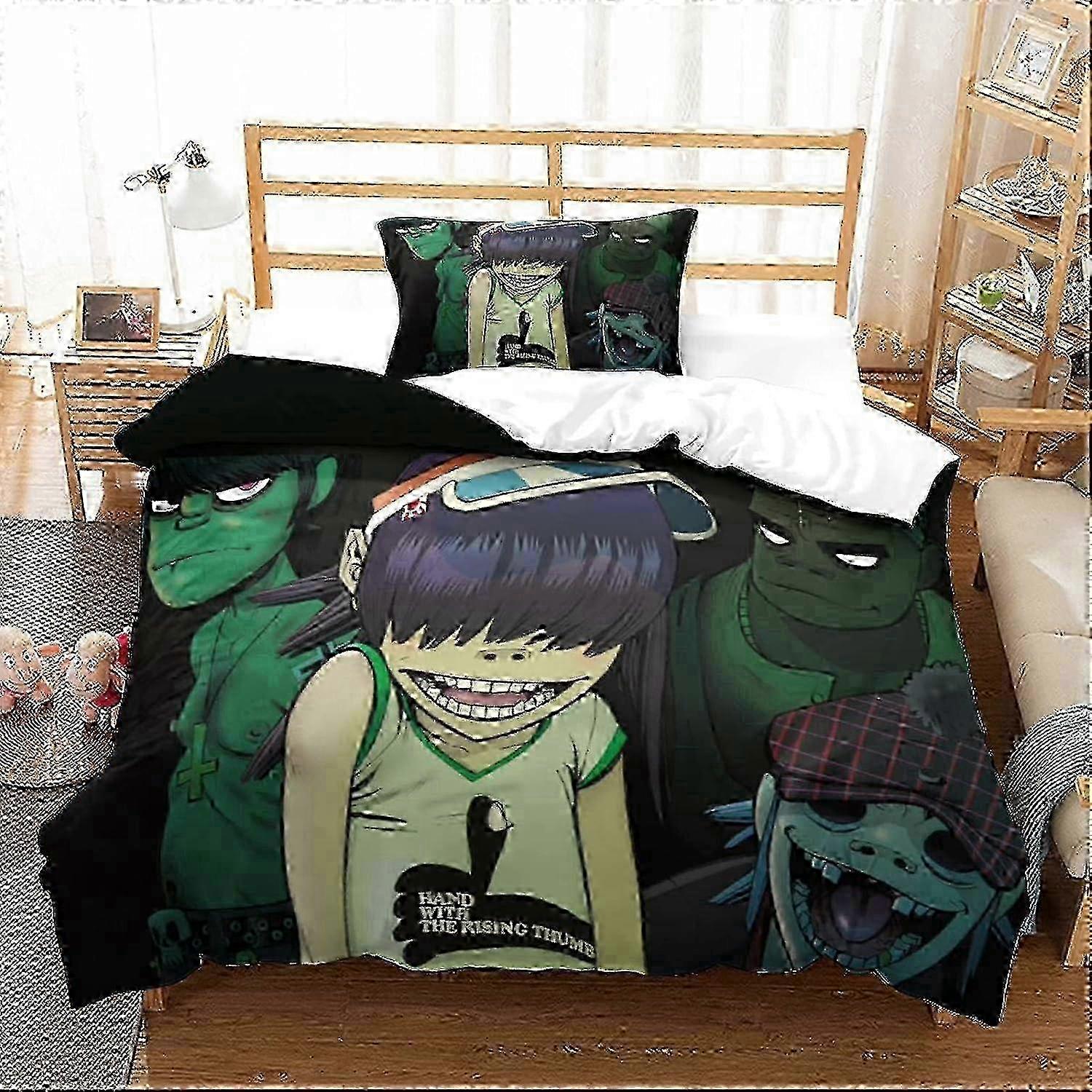 Zestaw pościeli Gorillaz Theme – pojedyncza poszewka na kołdrę z mikrofibry z nadrukiem 135x200 cm