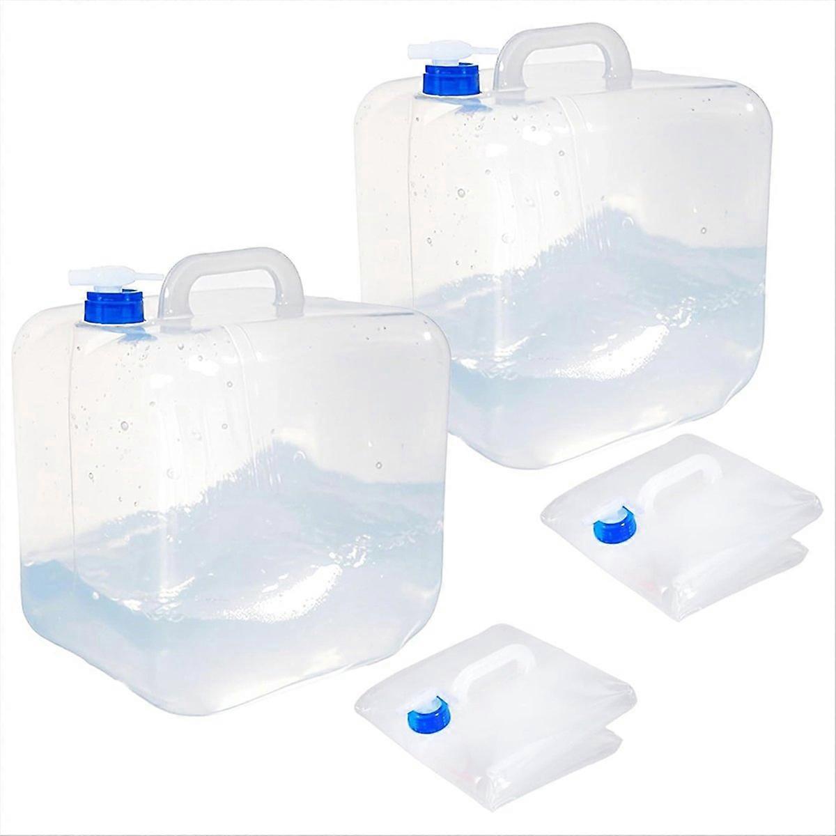 2 Pack Foldable Water Container with Spigot 2.6 Gallon