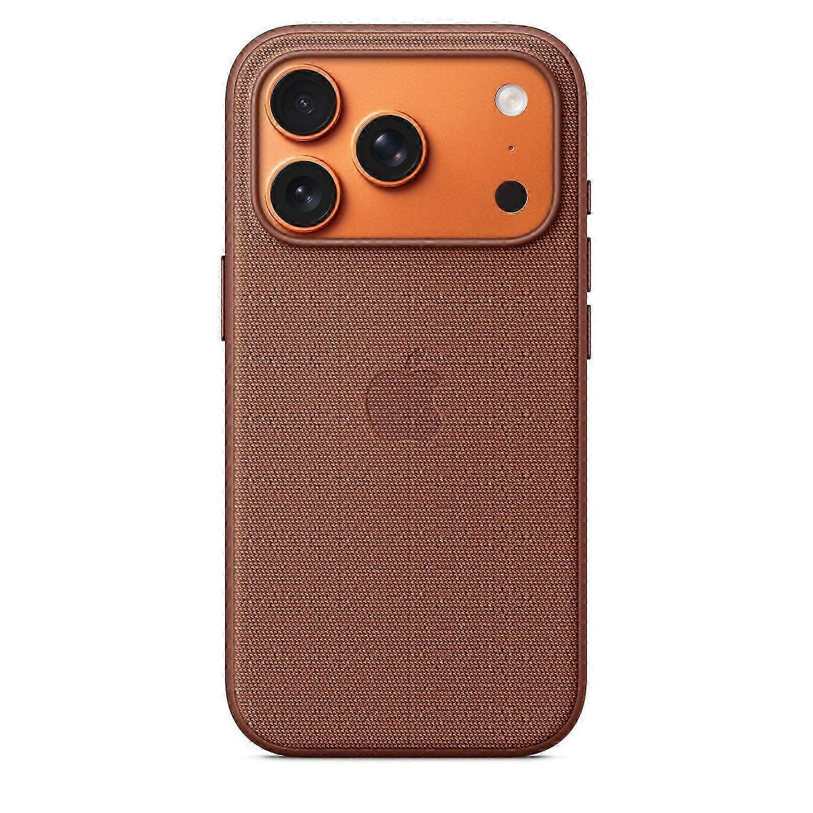 Capa TechWoven para iPhone 17 Pro Max com MagSafe, proteção nas cores Sienna e com o logotipo.