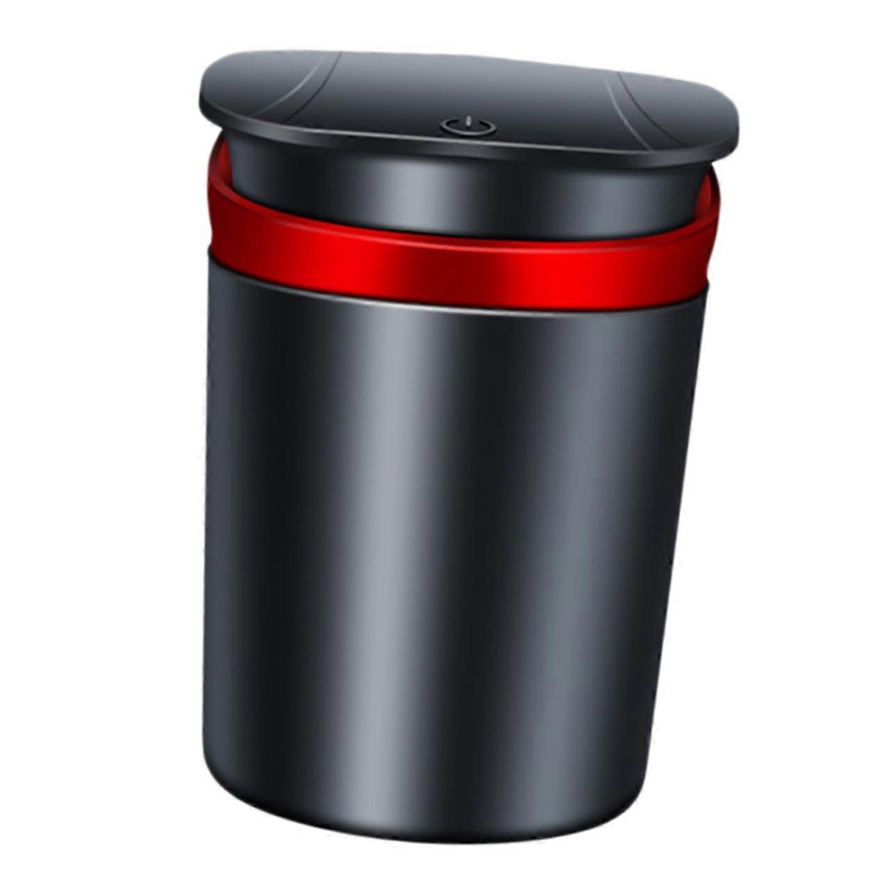 Car Ashtray with LED Light Smokeless Odor Control Fits Cup Holders Durable Lid for Cigarette Storage