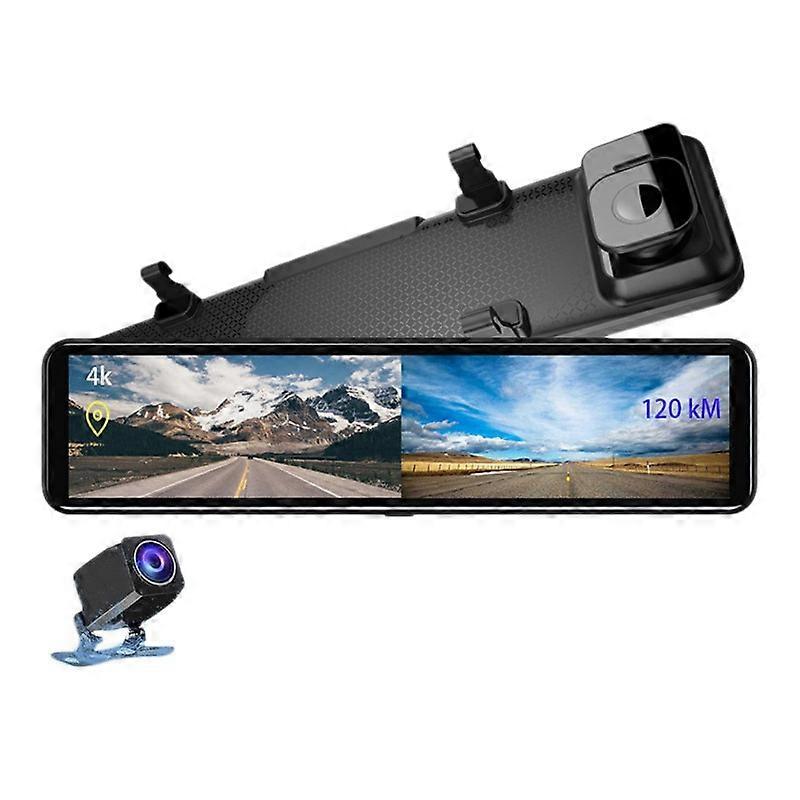Espelho retrovisor de 12 polegadas 4K Ultra HD 2160P IMX415 com lente dupla e câmera de painel