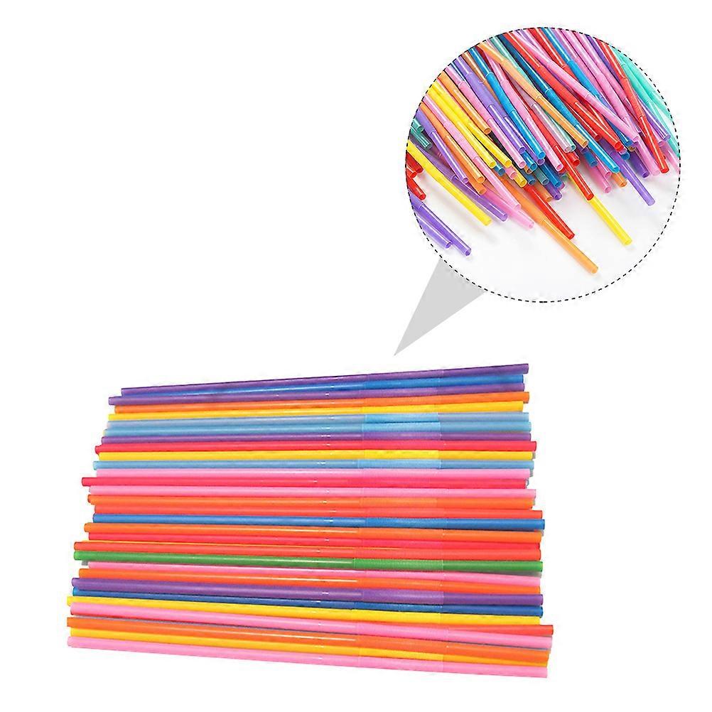450Pcs Plastic Color Modeling Straws Bending Lengthening Disposable Straws