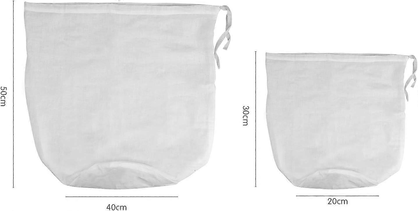 2 Reusable Straining Bags - Drawstring Brew Bags for Brewing