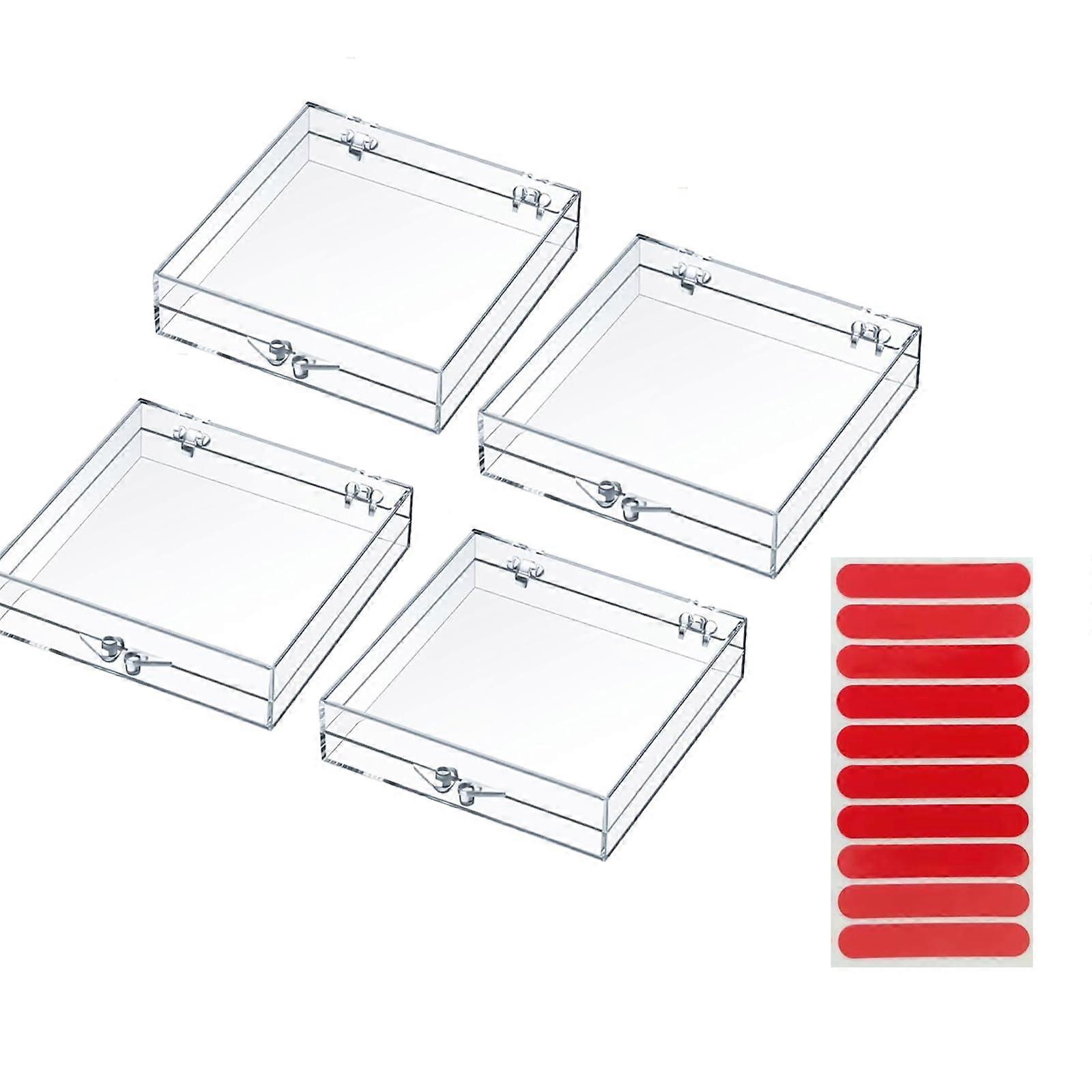 Press On Nail Storage Organizer Set with Clear Display Case and Adhesive Holders for Artificial Nails