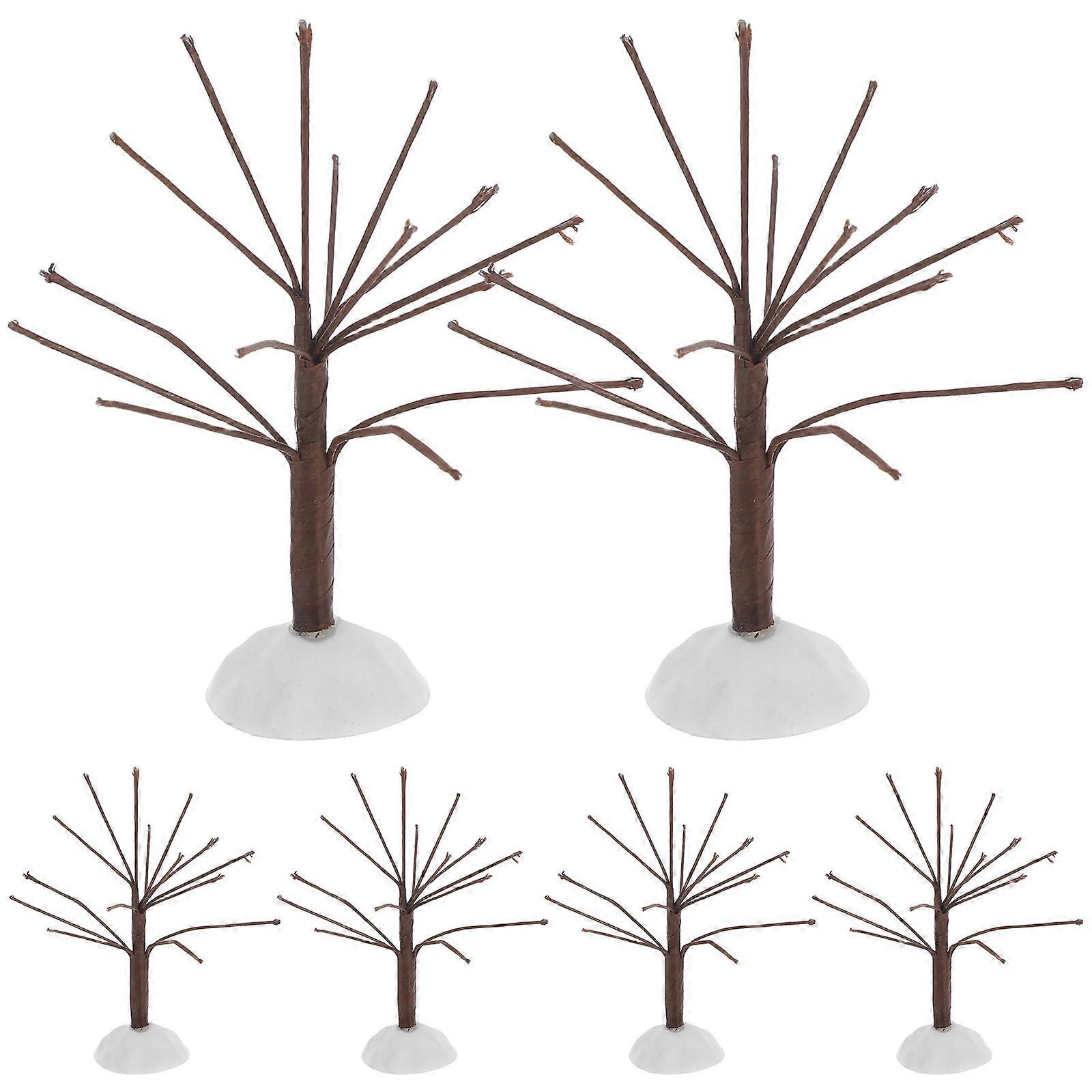 Miniature Tree Ornaments Artificial Bonsai Tree Decoration Set 6Pcs for Diorama