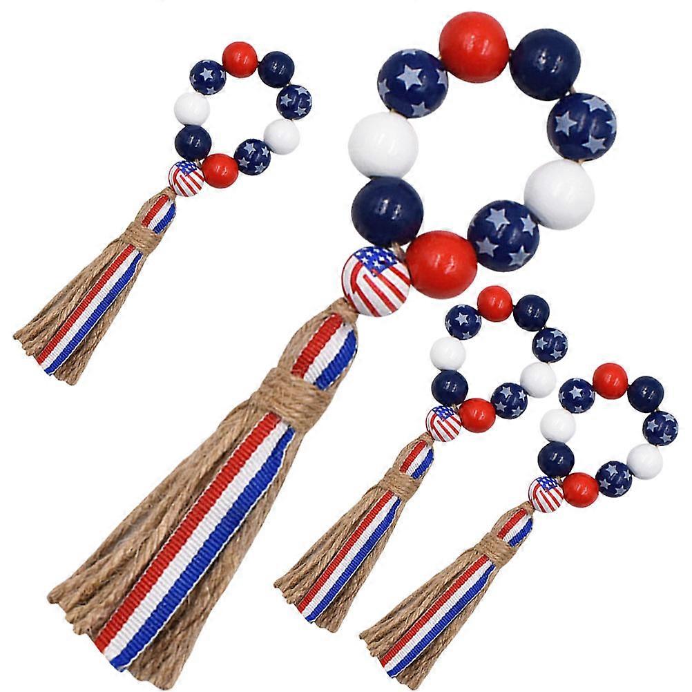 Wood Beads Napkin Rings for Dining Use with 16Pcs Set