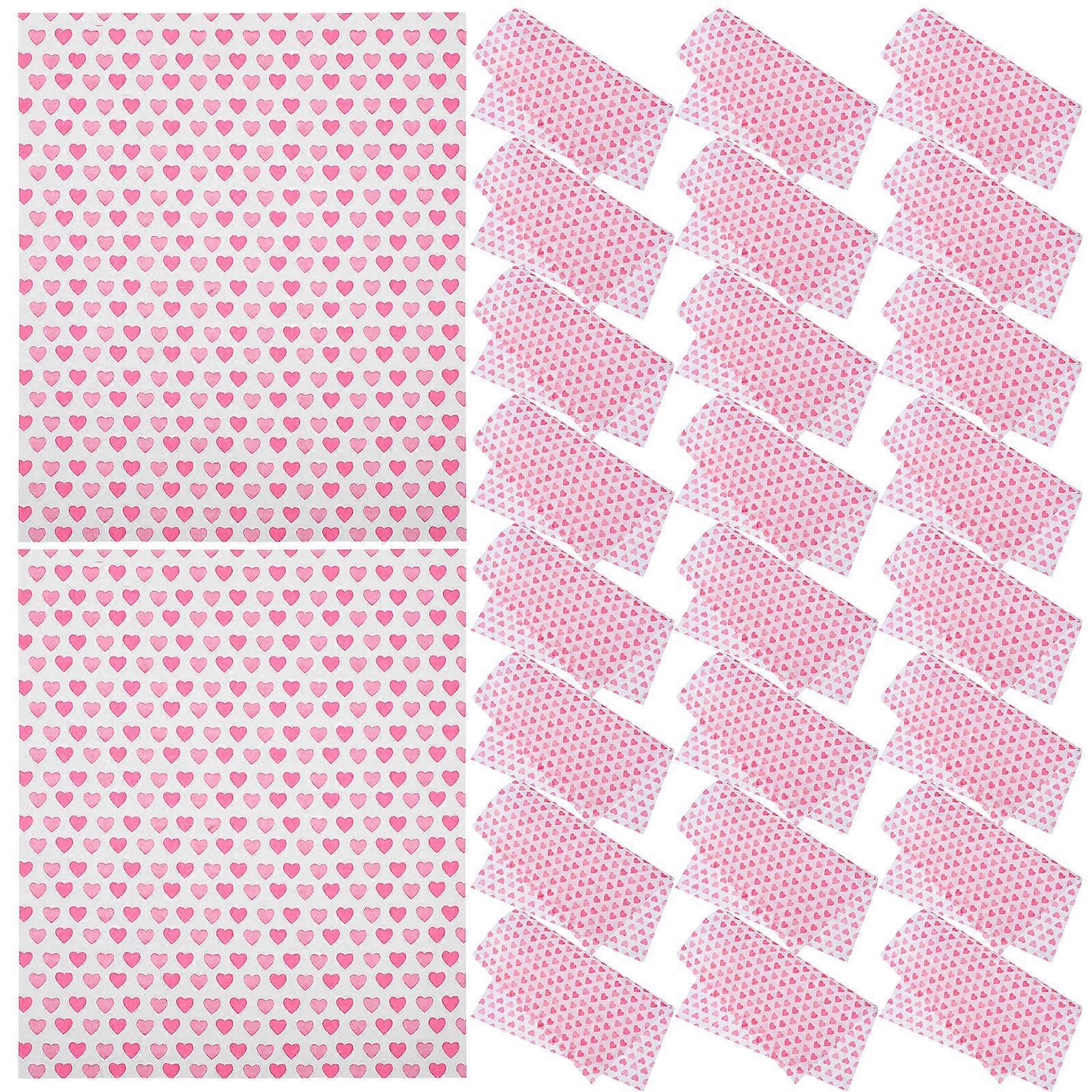 Greaseproof Heart Baking Paper for Food Wrapping Use 50Pcs Multi Paper Sheets