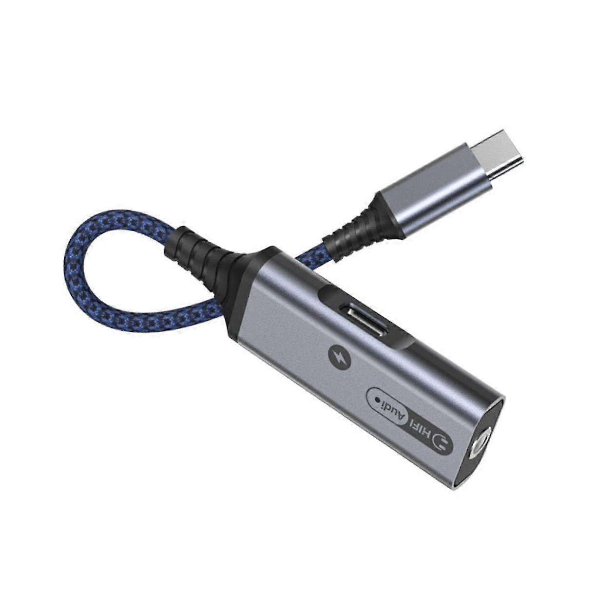 60W TypeC Earphone Adapter Jack for USBC Phones, Portable Charging and Data Transfer for Gaming and Live Streaming