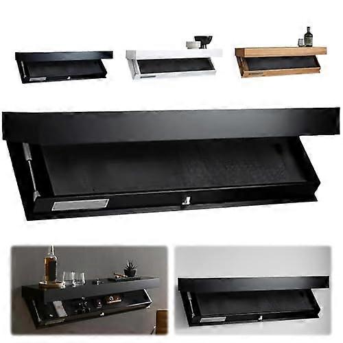 Floating Shelf with Hidden Drawer, SpaceSaving Wall Mounted Storage for Bedroom or Office, Black