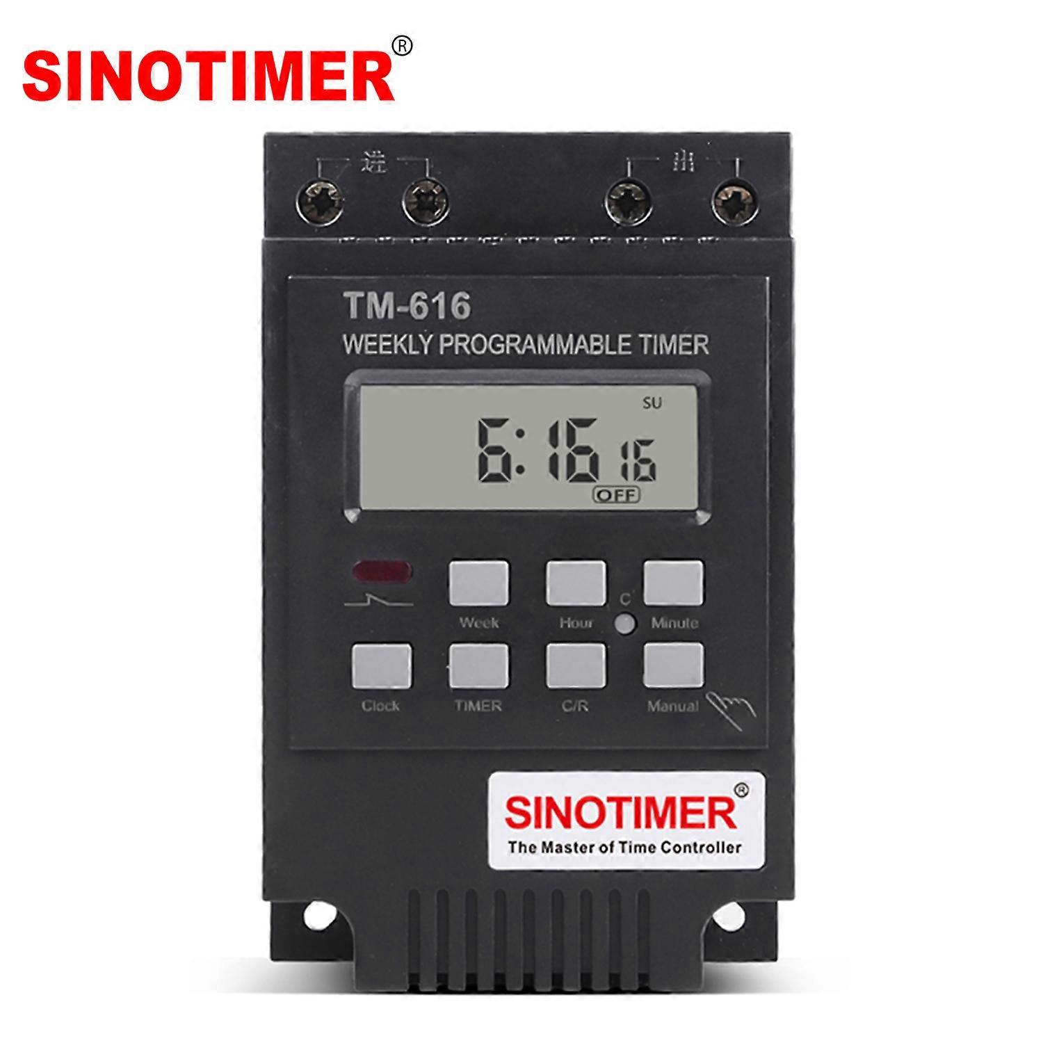220V 230V AC Weekly Programmable Digital Timer Switch Relay Control Heavy Load 30A Timers Relay Time Clock Din Rail Mount TM616
