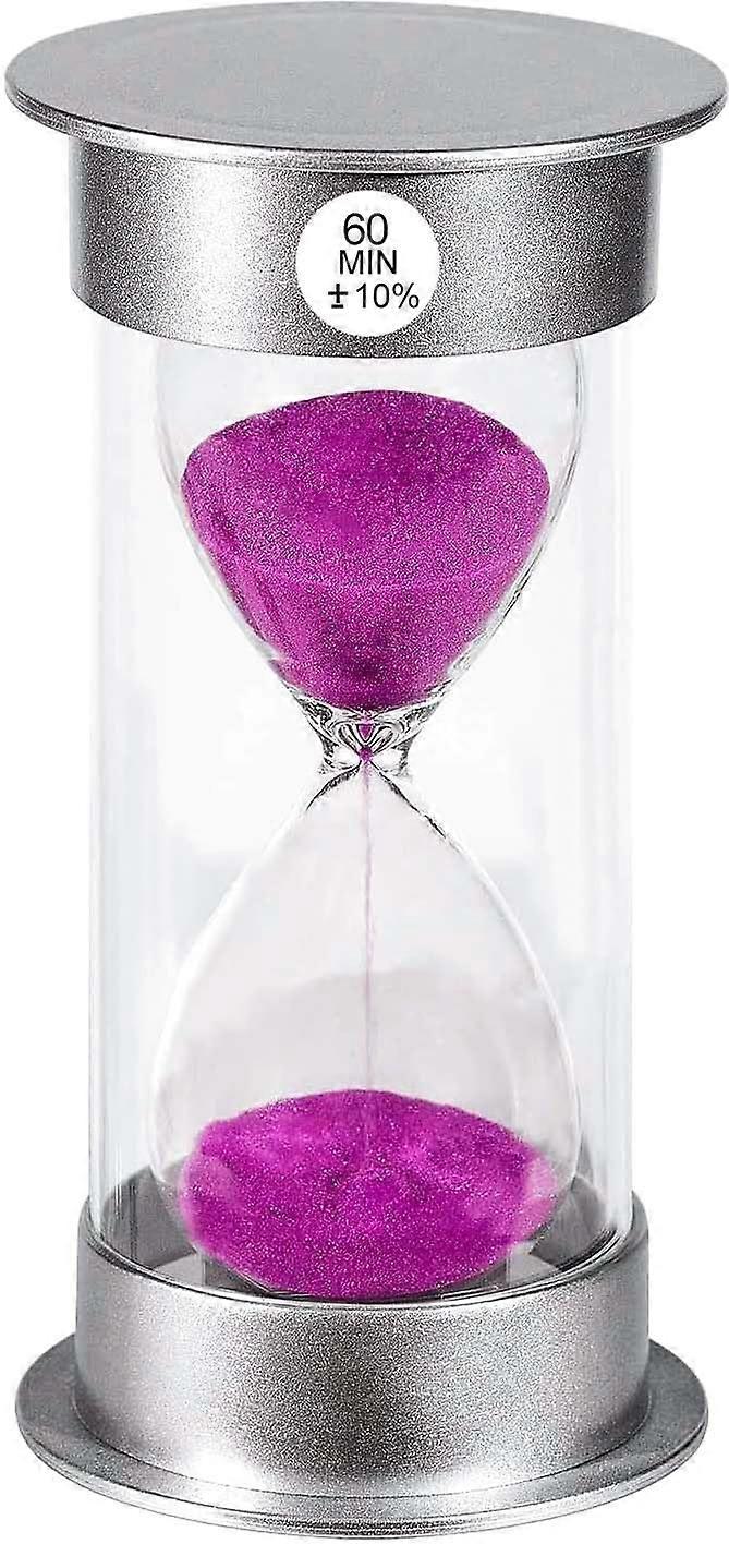 60 Minute Hourglass Timer Large Purple Sand Timer Durable Safe Design for Kids Classroom Games