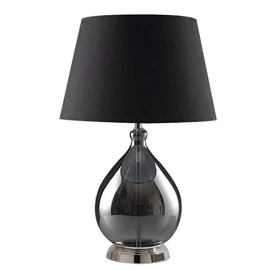 Crystal Table Lamp with Touch Control, K9 Crystal and Fabric Shade for Bedroom or Living Room