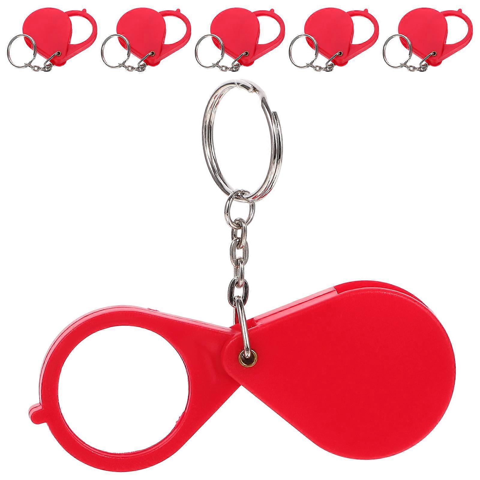 Mini Folding Magnifier Key Ring for Portable Use 18Pcs