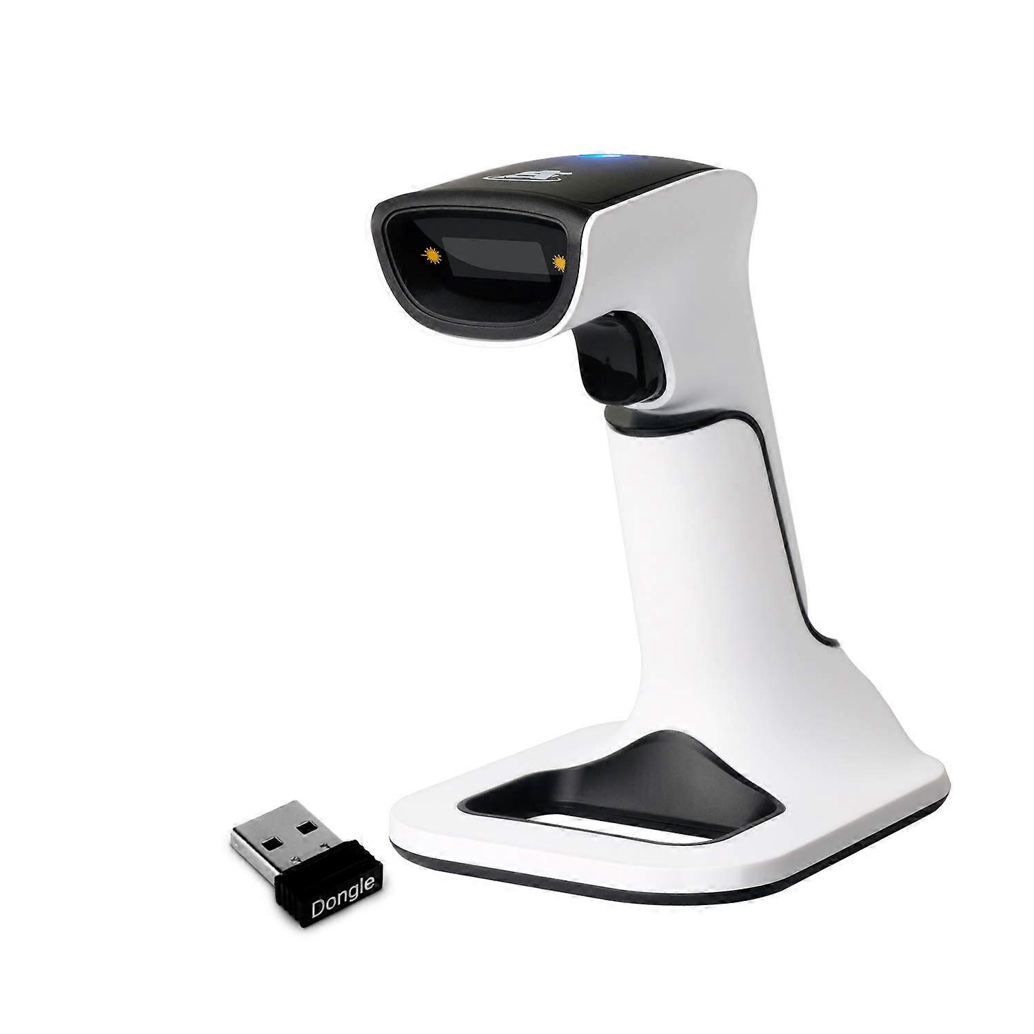 Wireless 1D 2D Bluetooth Barcode Scanner with Smart Charging Stand, 3in1 for POS and Inventory