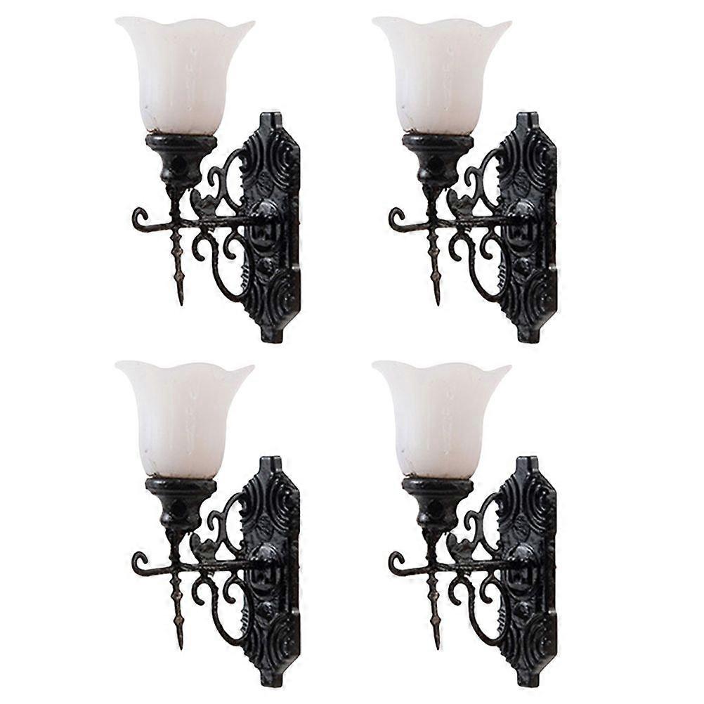 4pcs Miniature Sand Table Wall Lamp Models Landscape Ornament Sandtable Decor