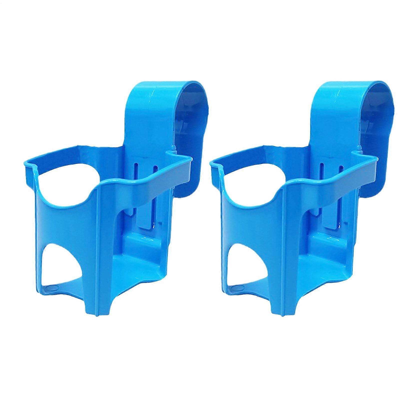 Pool Cup Holder with Adjustable Compartments, Floating Drink and Snack Organizer, 2 Pack Blue