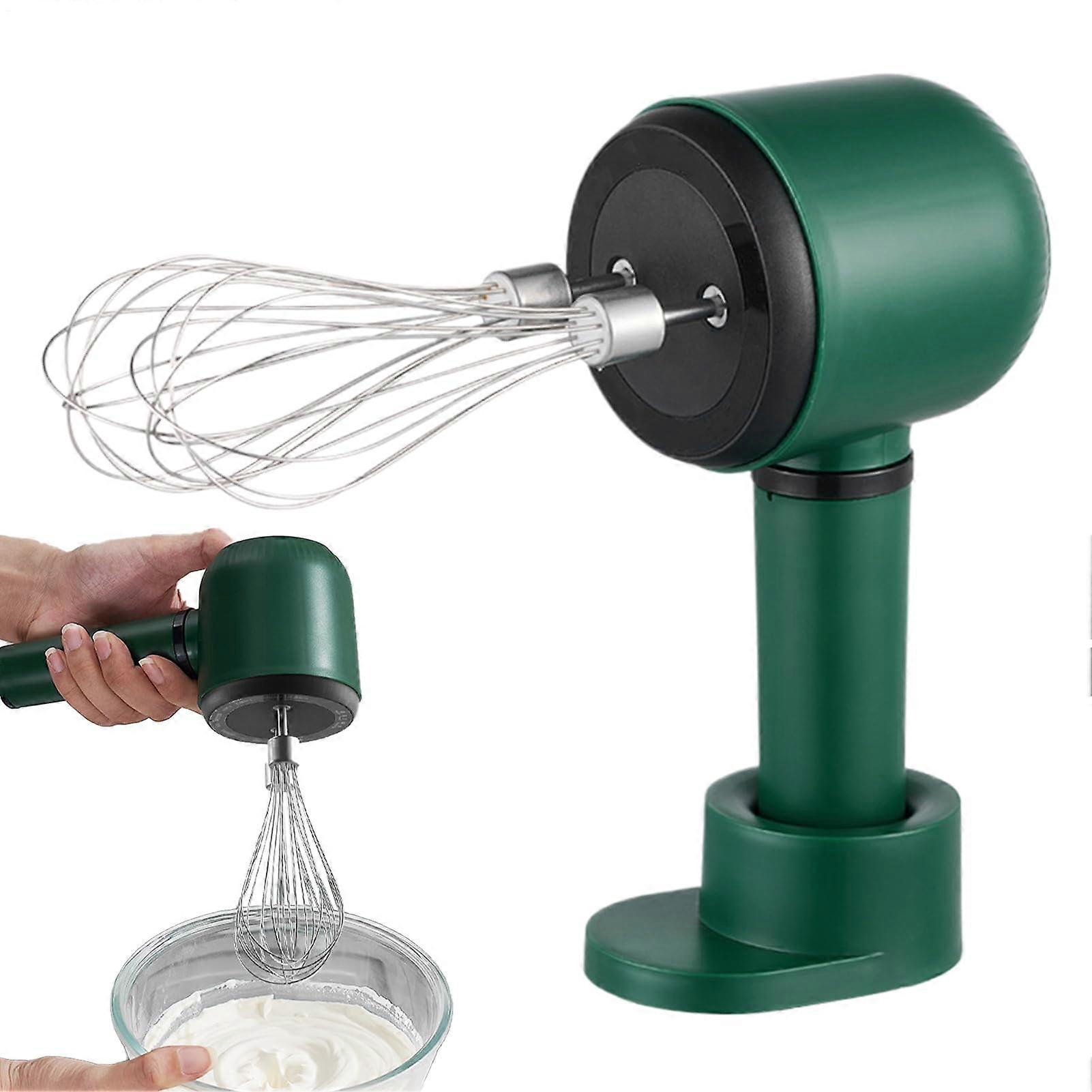 Handheld Electric Mixer USB Rechargeable DoubleHead 3 Speed for Dough Cream Baking